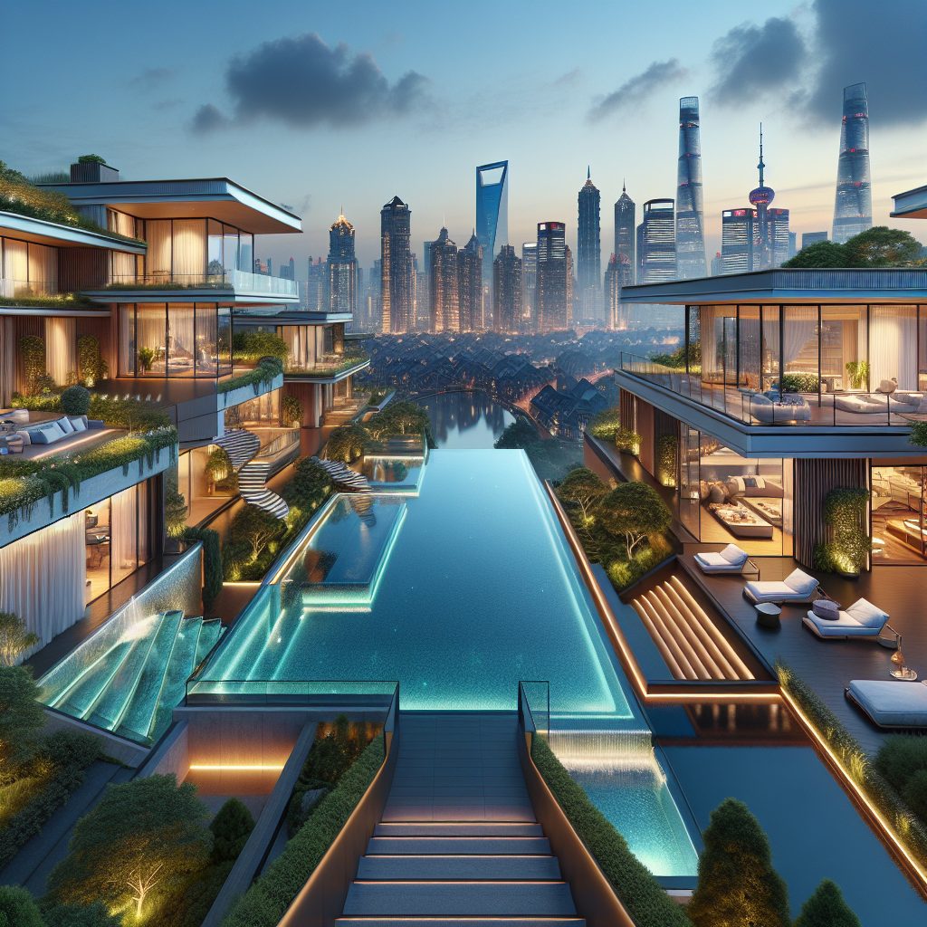 Shanghai Ultimate Villas With Infinity Pool Skyline