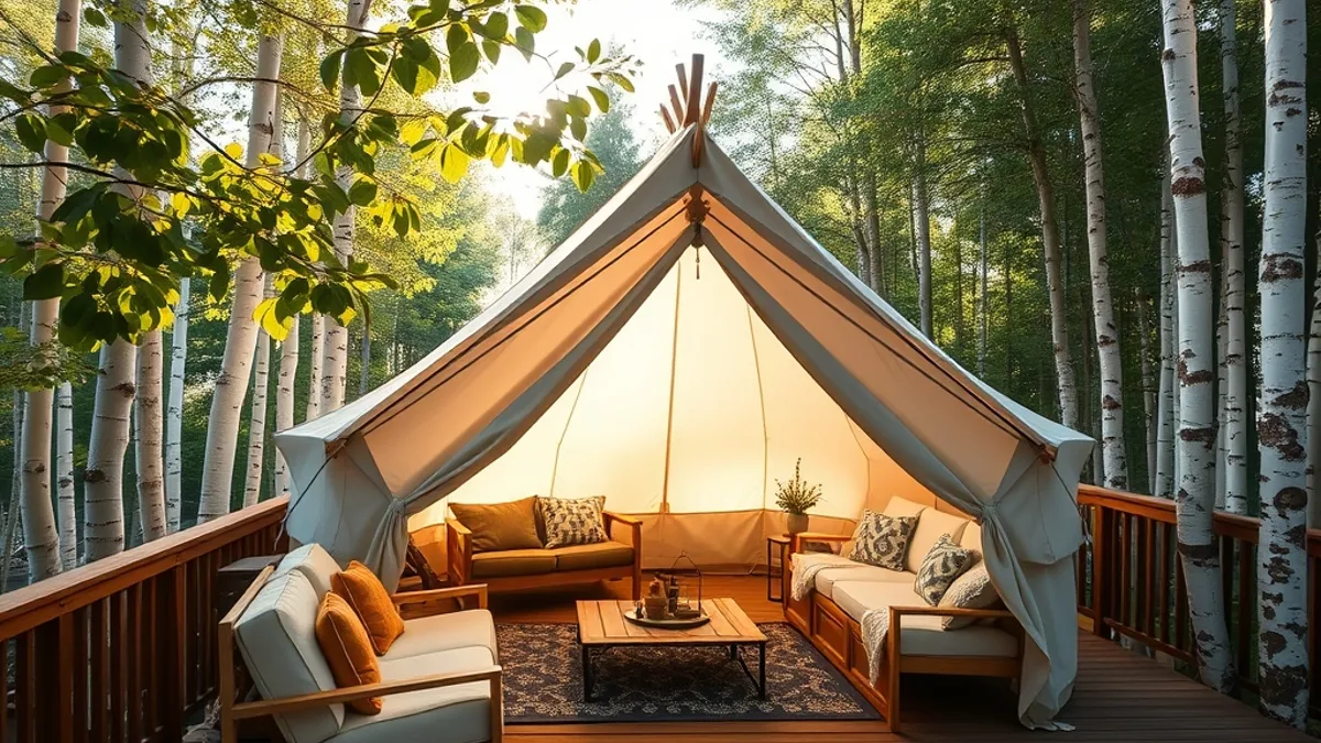 cabin stays vs glamping tents