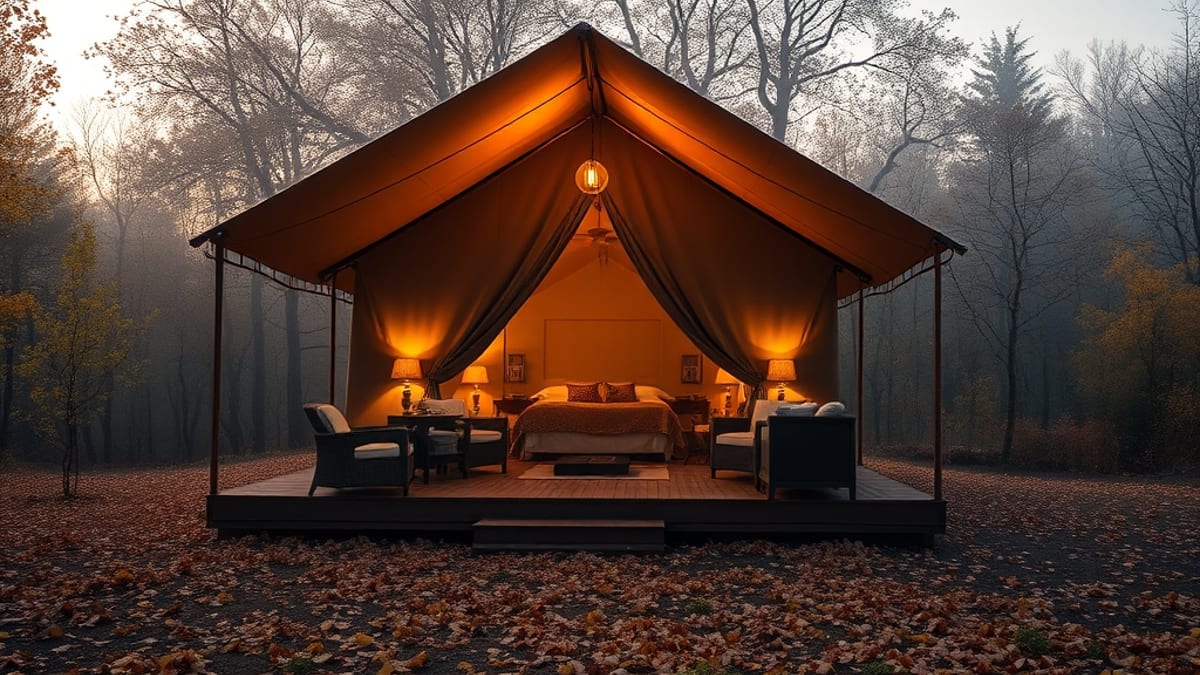 glamping in autumn