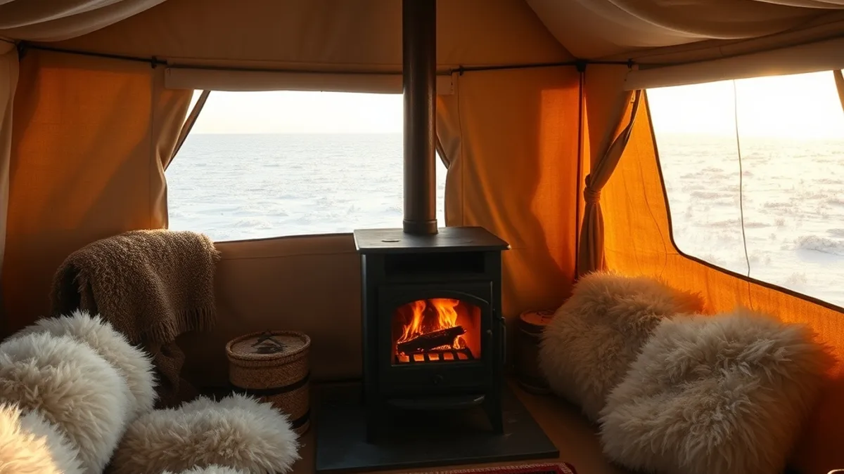 glamping in winter