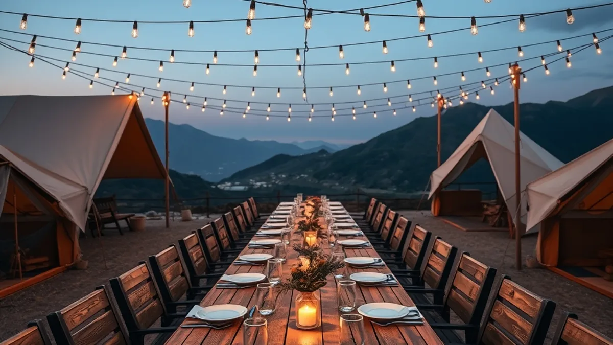 glamping trip for a large group